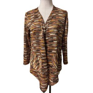 Ruby Rd Womens Cardigan Sweater Petite Small PS Metallic Brown Gold Orange New